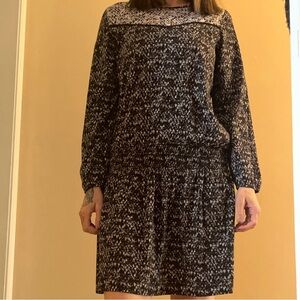 H&M Black and White Long Sleeve Dress